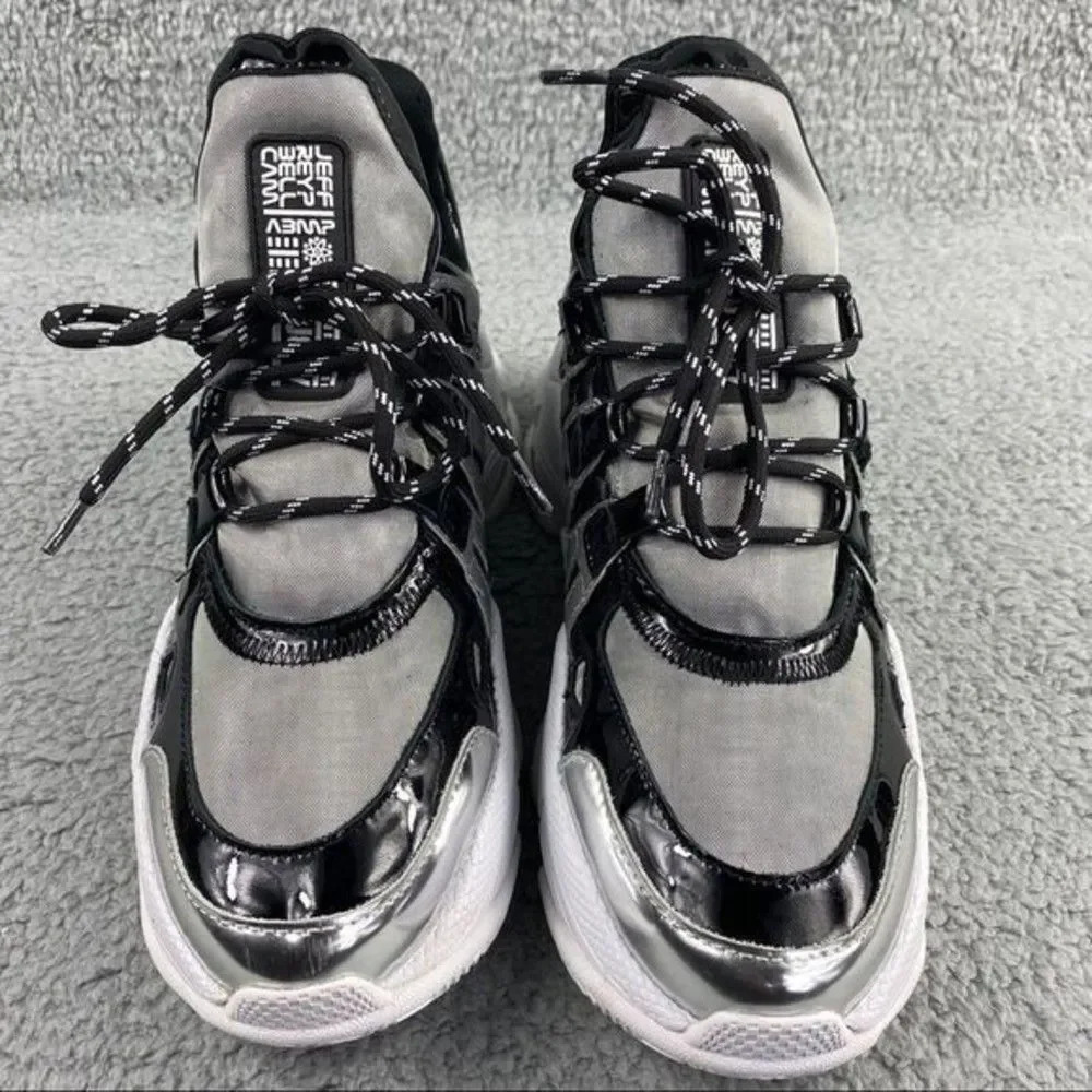 Jeffrey campbell sneakers Metallic Luxembourg Leather Lace Up Chunky Size 8 Gray - Picture 8 of 16